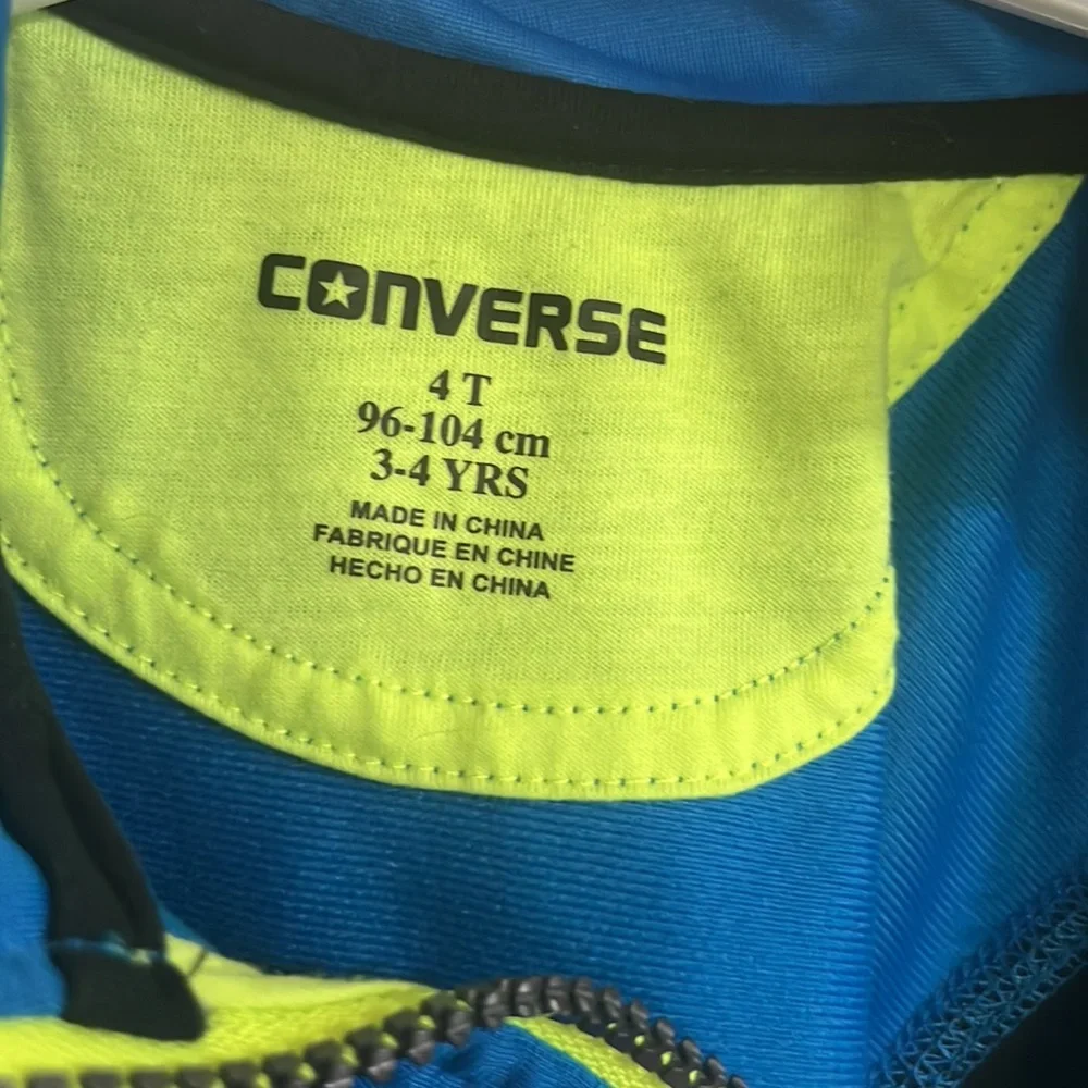 Converse jacket boys size 4t Preschool sweatshirt zipper blue black